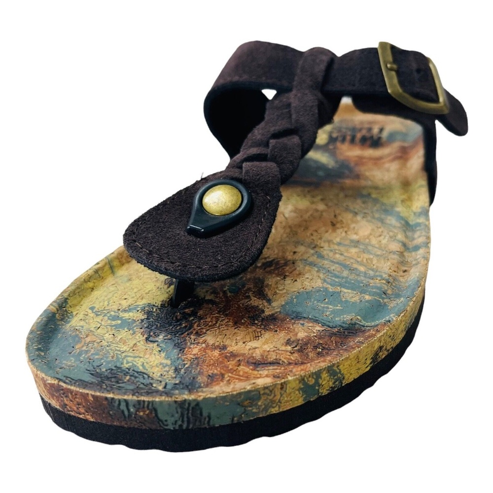 Muk Luks Suede leather Chocolate Chip Summer Sandals Womens 6, 7 New